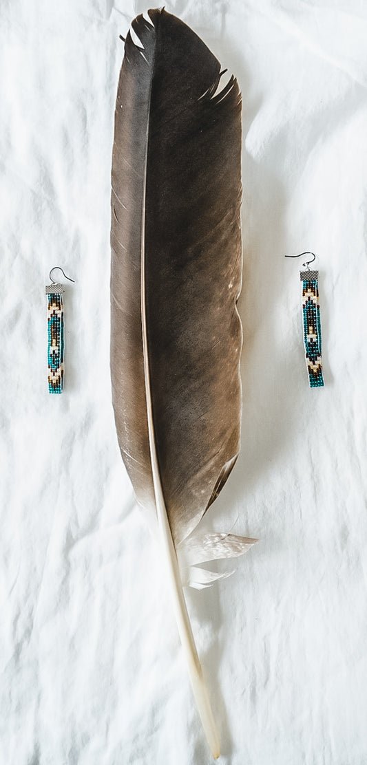 sky dancer - beaded feather earrings